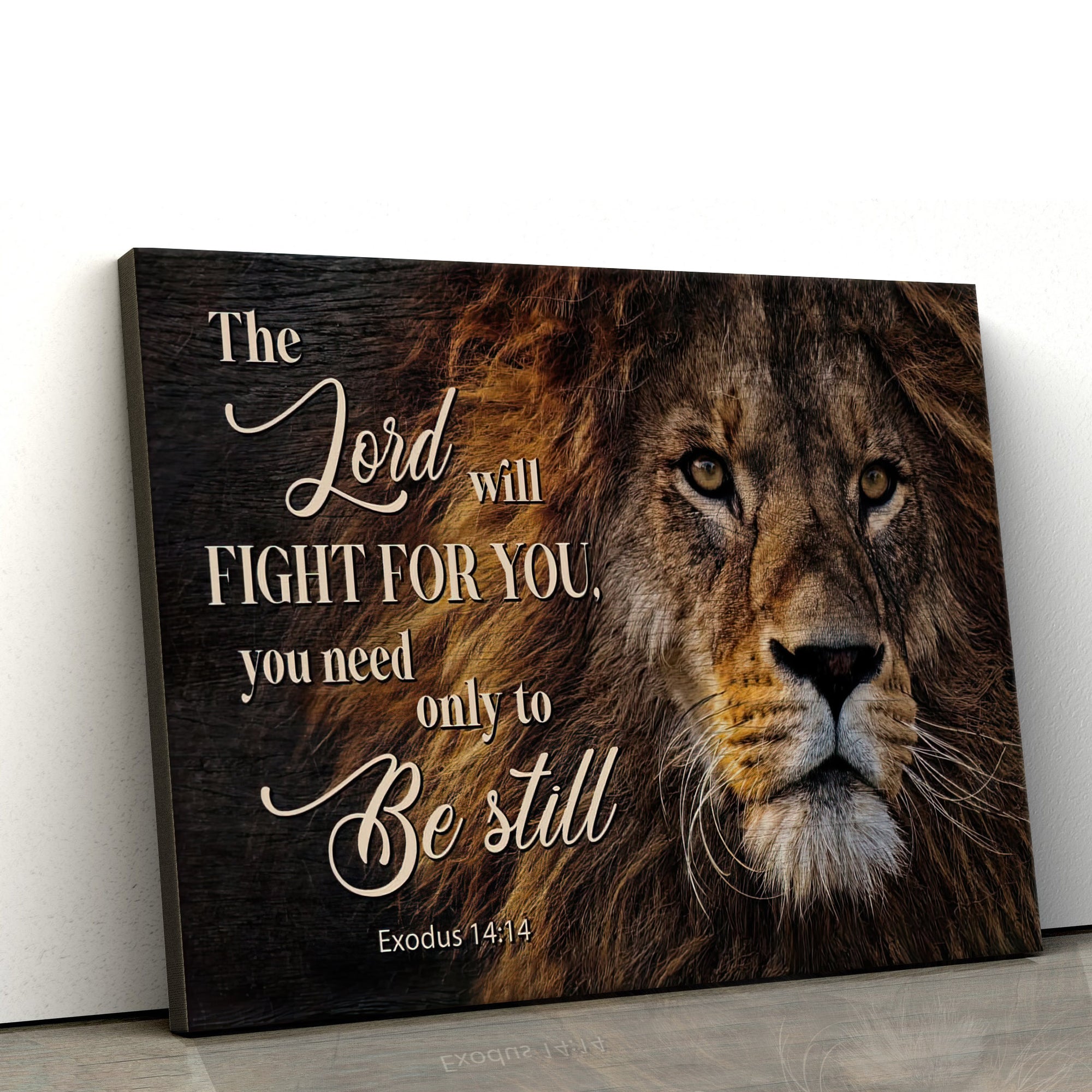 Lion Of Judah Exodus 1414 The Lord Will Fight For You Wall Art Canvas - Canvas Painting