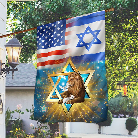 Lion Of Judah Flag Jewish American Flag - Outdoor House Flags - Decorative Flags