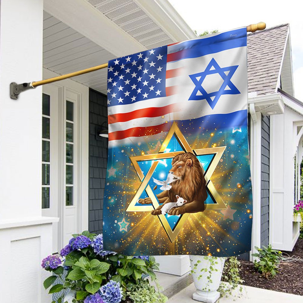 Lion Of Judah Flag Jewish American Flag - Outdoor House Flags - Decorative Flags