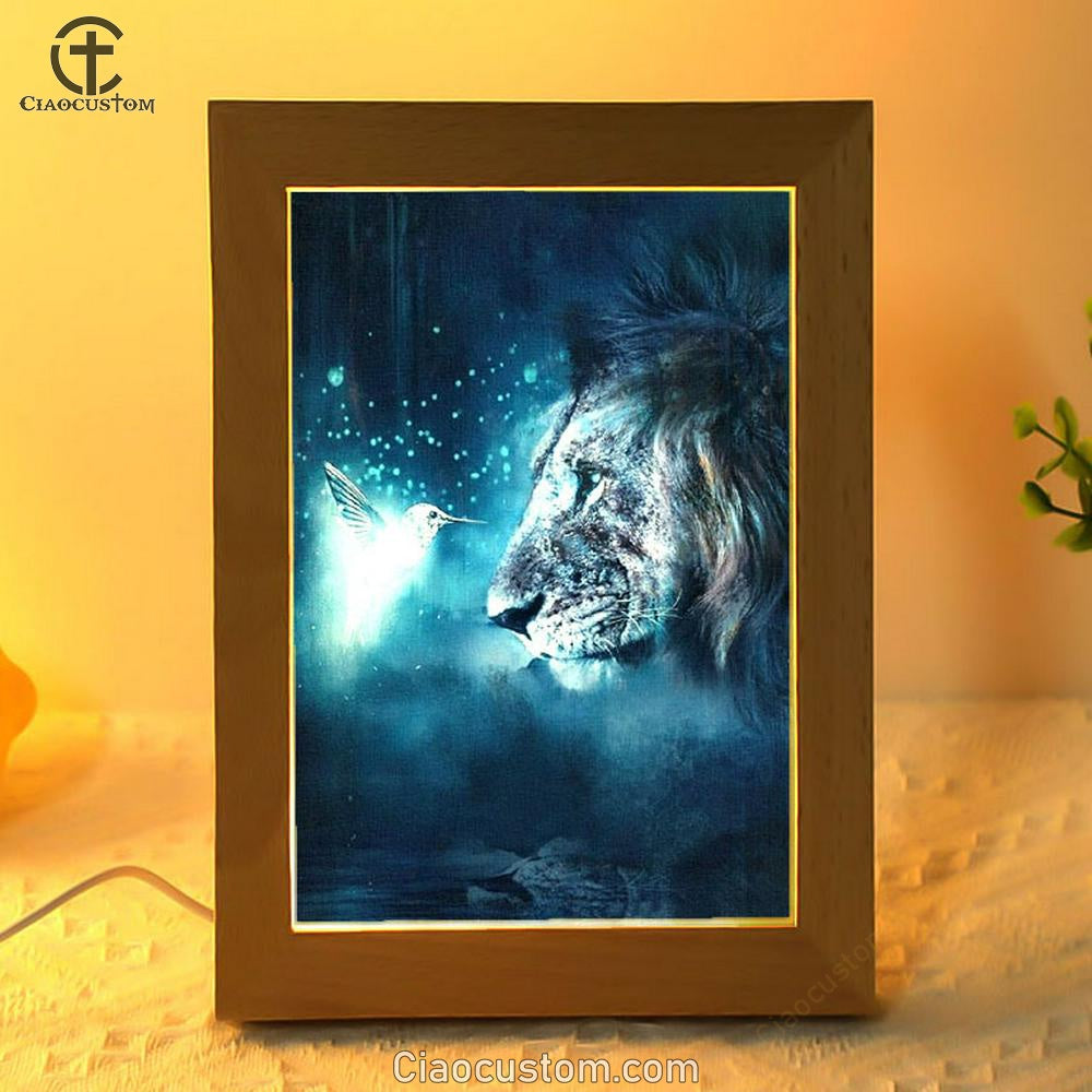 Lion Of Judah Hummingbird Night Light Frame Lamp