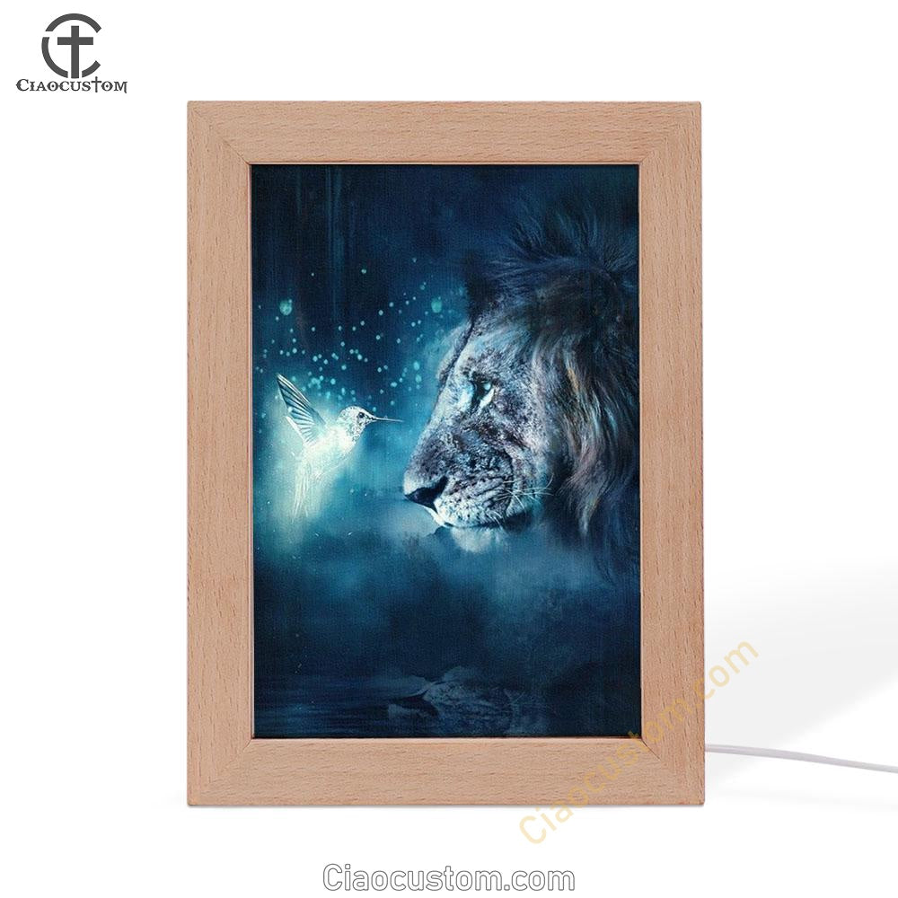 Lion Of Judah Hummingbird Night Light Frame Lamp