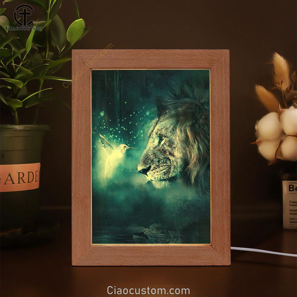 Lion Of Judah Hummingbird Night Light Frame Lamp