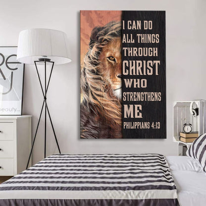 Lion Of Judah I Can Do All Things Through Christ Canvas Art - Bible Verse Canvas - Scripture Wall Art