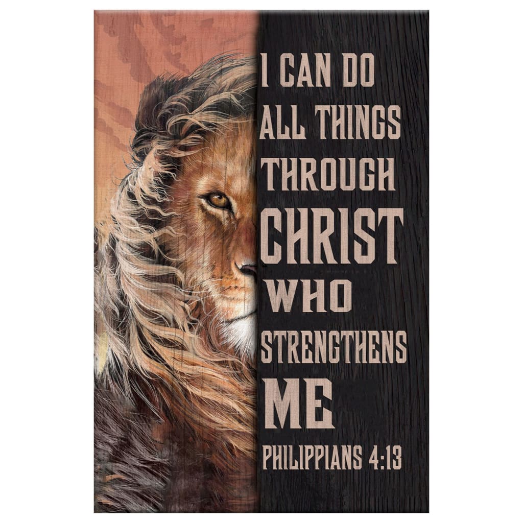 Lion Of Judah I Can Do All Things Through Christ Canvas Art - Bible Verse Canvas - Scripture Wall Art