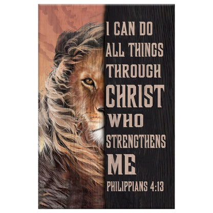 Lion Of Judah I Can Do All Things Through Christ Canvas Art - Bible Verse Canvas - Scripture Wall Art