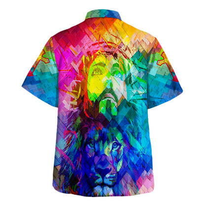 Lion Of Judah Jesus Hawaiian Shirts For Men - Christian Hawaiian Shirt - Hawaiian Summer Shirts