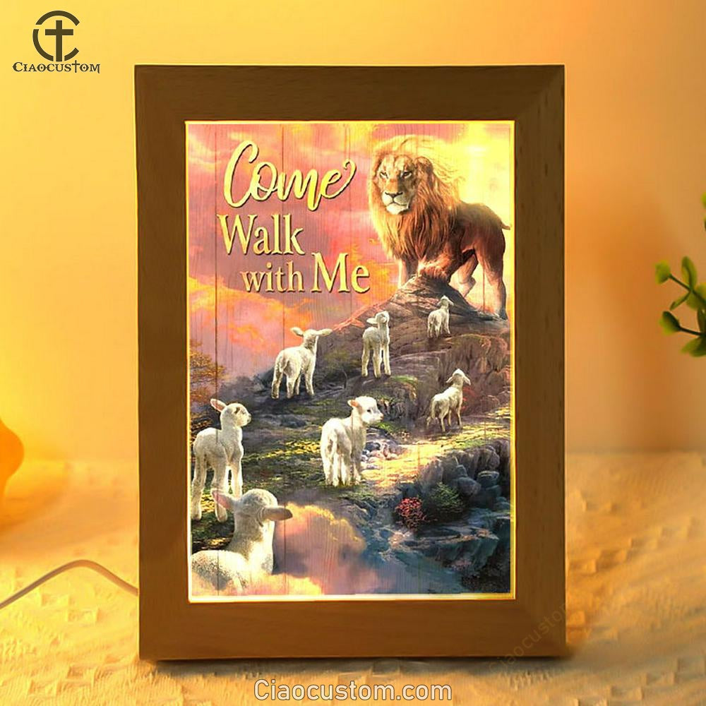 Lion Of Judah, Lamb Of God, Come Walk With Me Frame Lamp