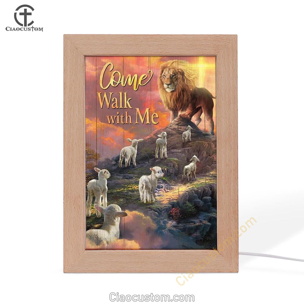 Lion Of Judah, Lamb Of God, Come Walk With Me Frame Lamp