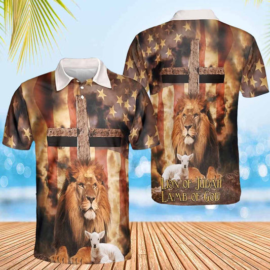 Lion Of Judah Lamb Of God Polo Shirts - Christian Shirt For Men And Women