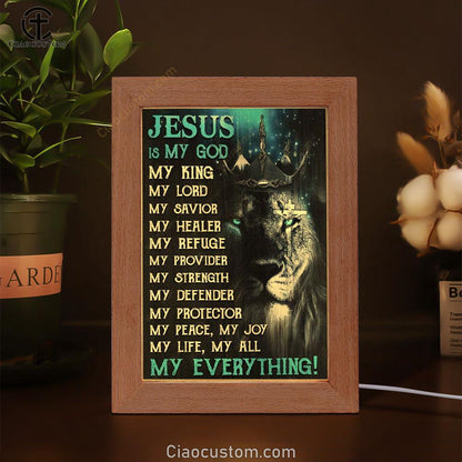 Lion Of Judah, Lion King, Jesus Cross, Jesus Is My God Frame Lamp