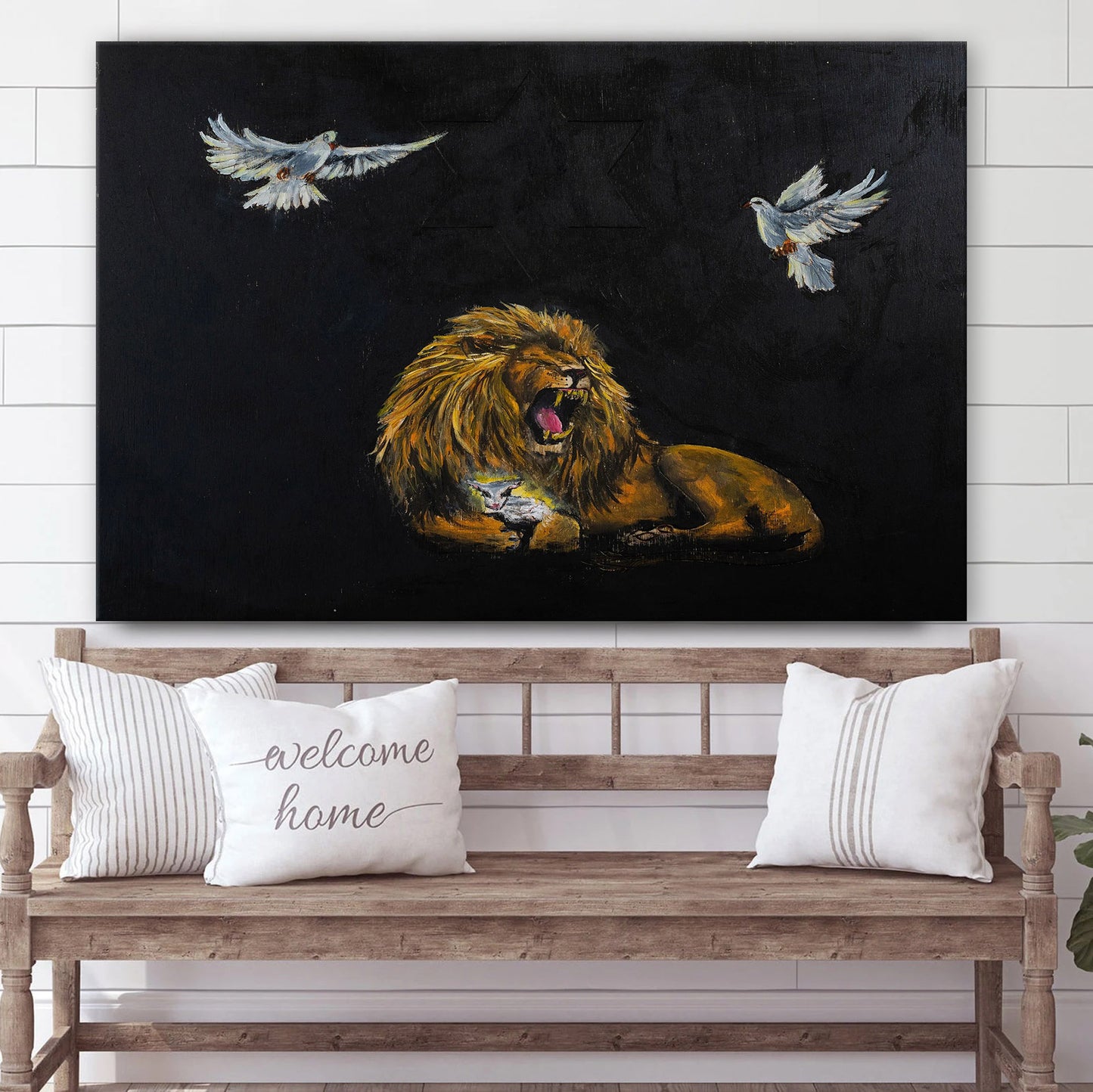 Lion Of Judah Metaphysical Lamb Of Judah Original - Jesus Canvas Pictures - Christian Wall Art