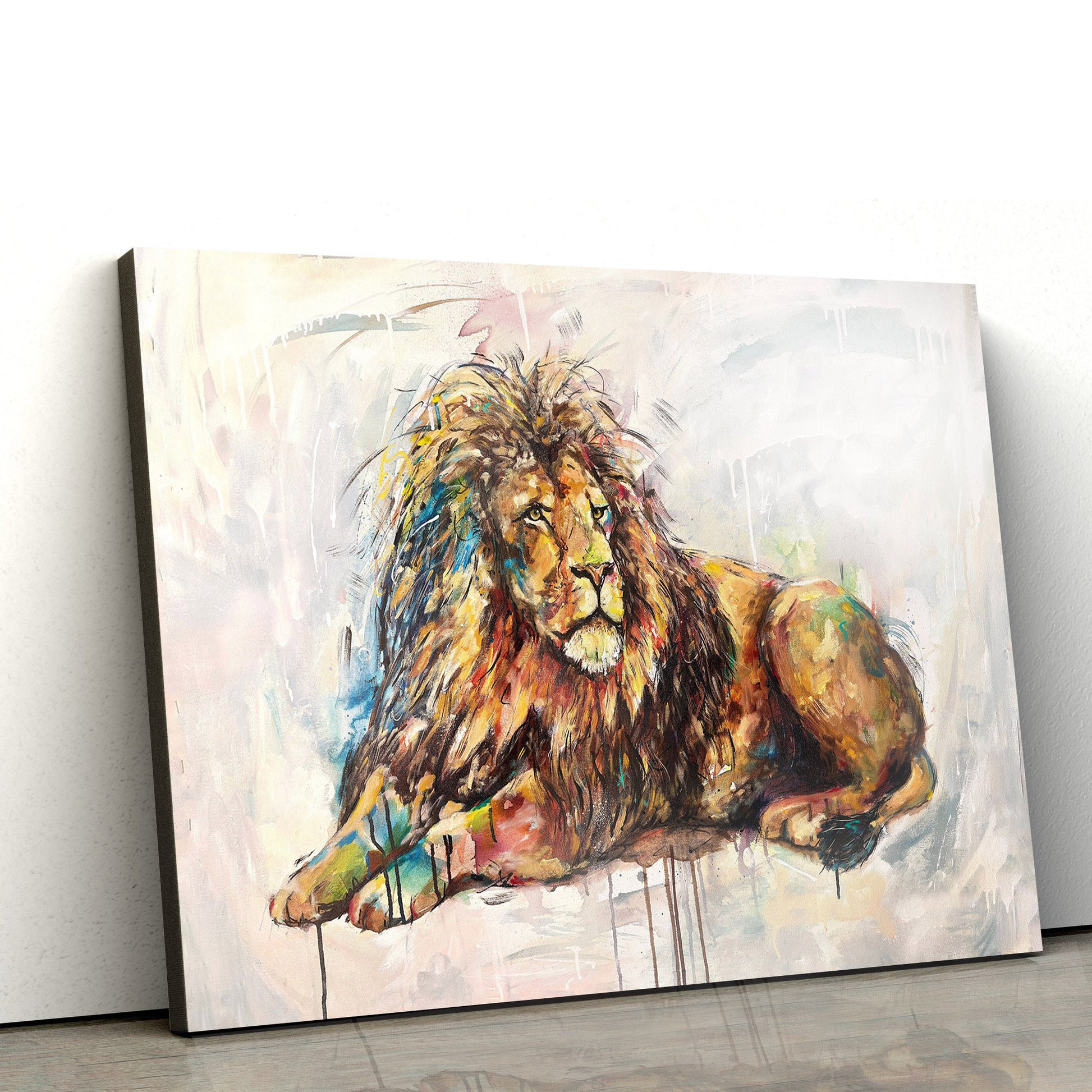 Lion Painting - Canvas Picture - Jesus Canvas Pictures - Christian Wall Art