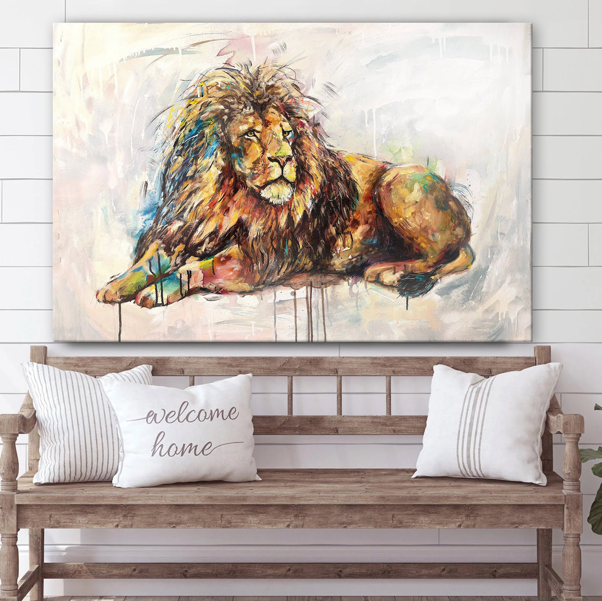 Lion Painting - Canvas Picture - Jesus Canvas Pictures - Christian Wall Art