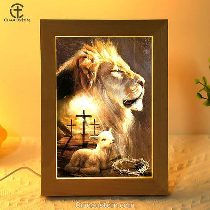Lion Painting, Lamb Drawing, Cross, Lion Of Judah Frame Lamp