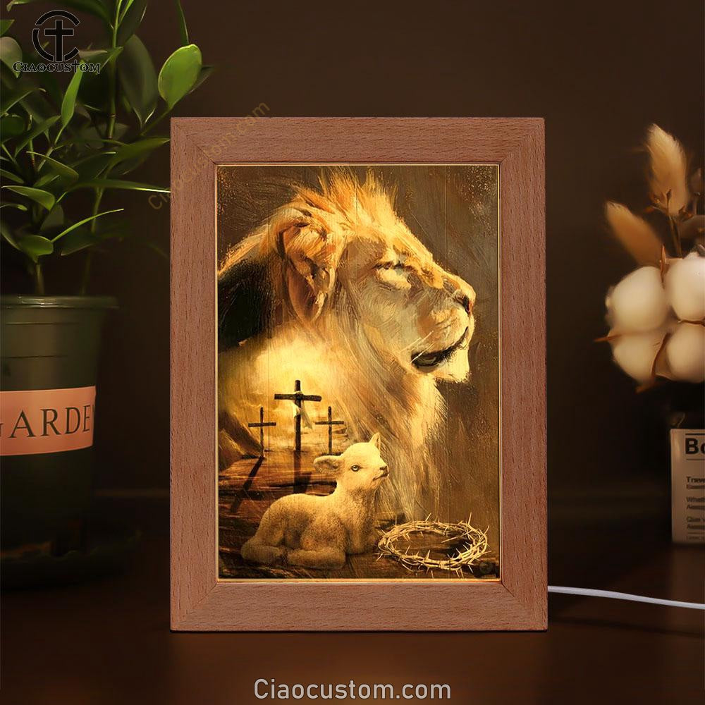 Lion Painting, Lamb Drawing, Cross, Lion Of Judah Frame Lamp