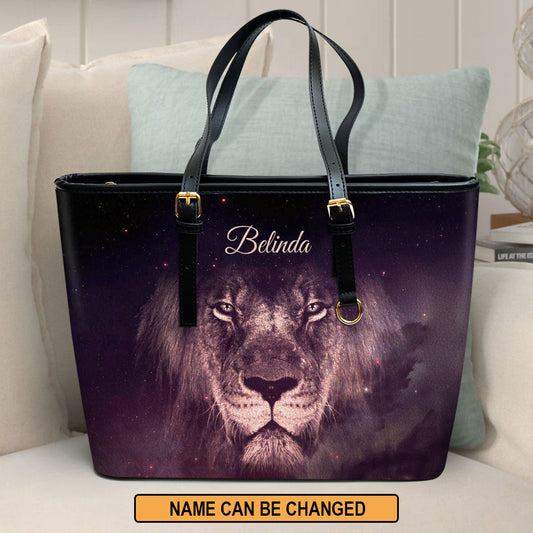 Lion Personalized Christian Large Pu Leather Tote Bag For Women - Mom Gifts For Mothers Day