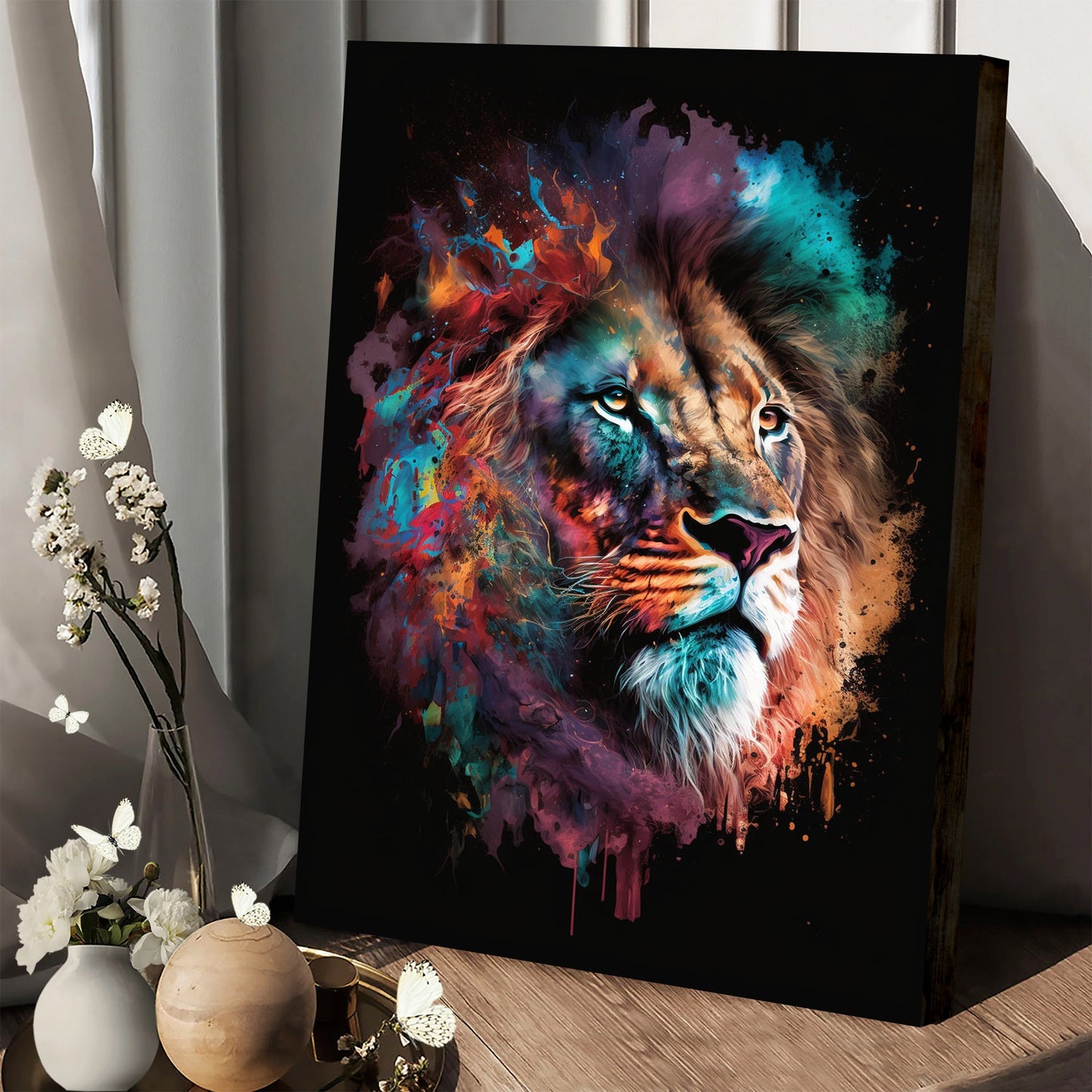 Lion Printable Decor Art Lion - Jesus Christ Canvas - Christian Wall Art