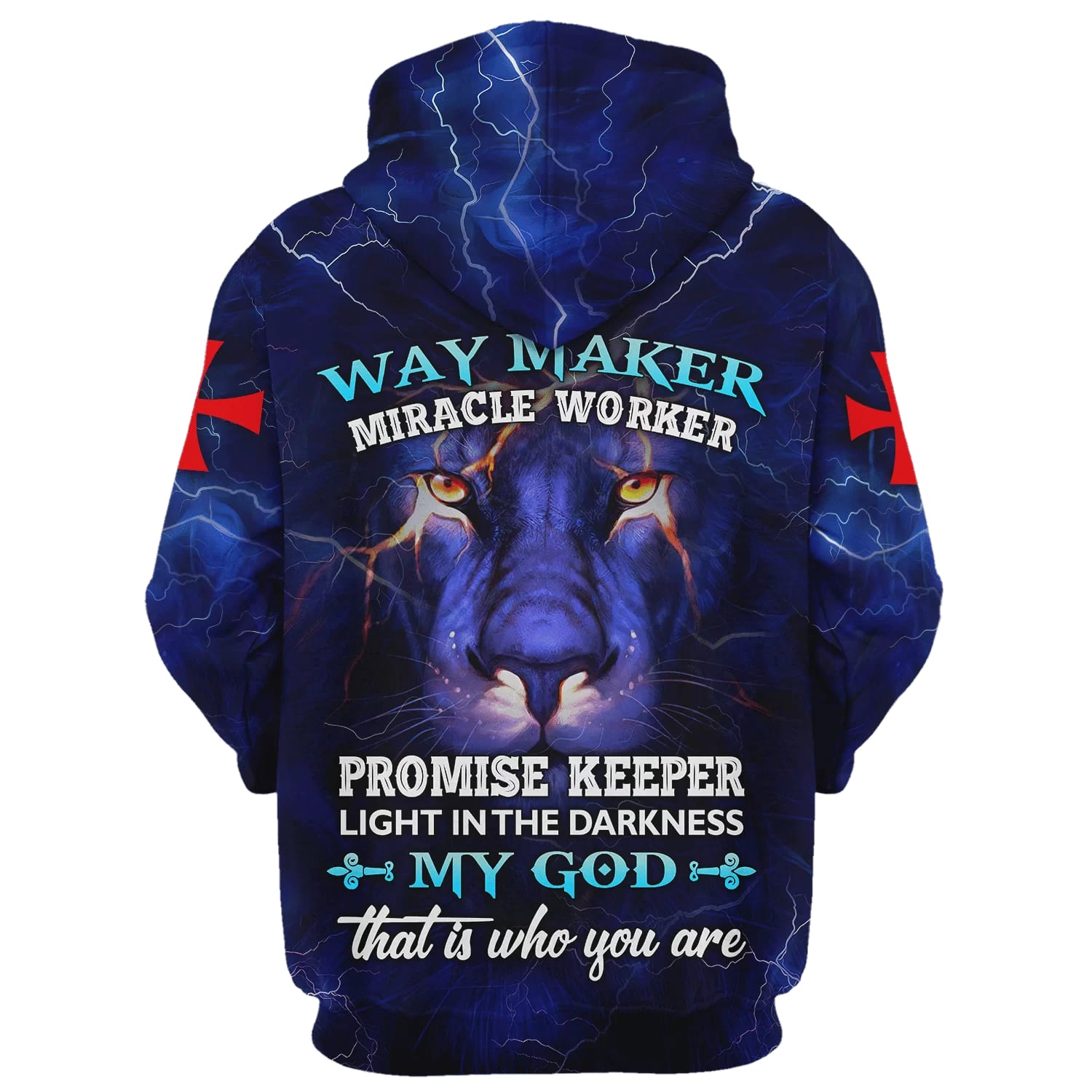 Lion Way Maker Miracle Worker Promise Keeper Light In The Darkness Hoodie - Men & Women Christian Hoodie - 3D Printed Hoodie