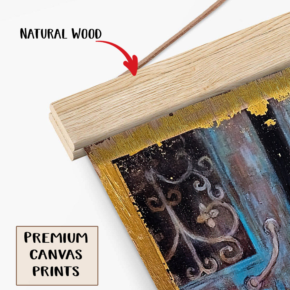 Little Angel Art Wall Art With Gold Leaf Catholic Hanging Canvas Wall Art - Religious Gift - Christian Wall Art Decor