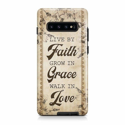 Live By Faith Grow In Grace Walk In Love Christian Phone Case - Scripture Phone Cases - Iphone Cases Christian