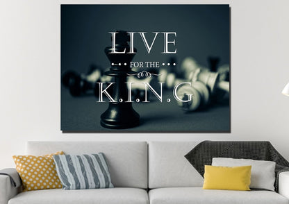 Live For The King Wall Art Canvas Print - Christian Canvas Wall Art