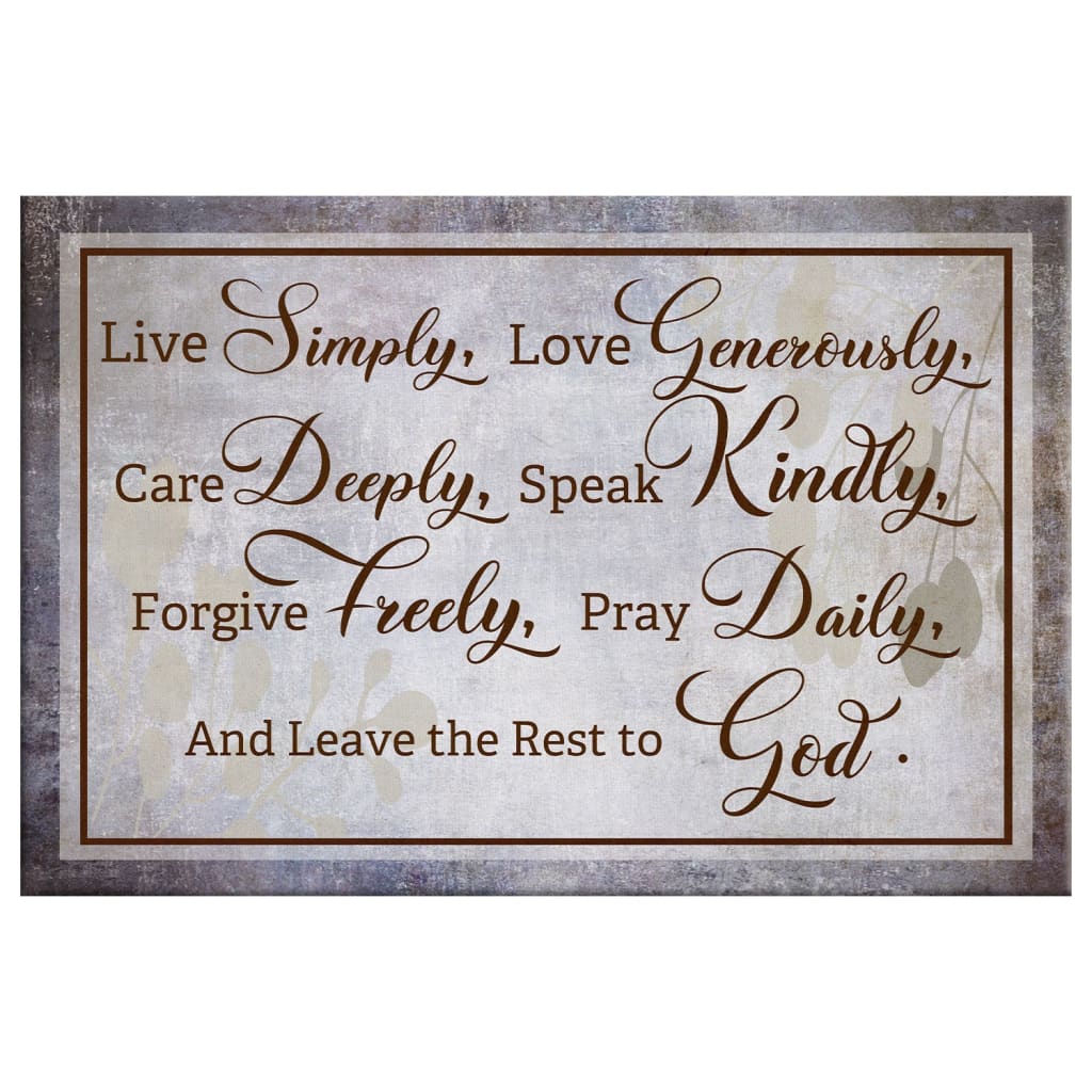 Live Simply Love Generously Canvas Wall Art Christian Wall Decor - Religious Wall Decor