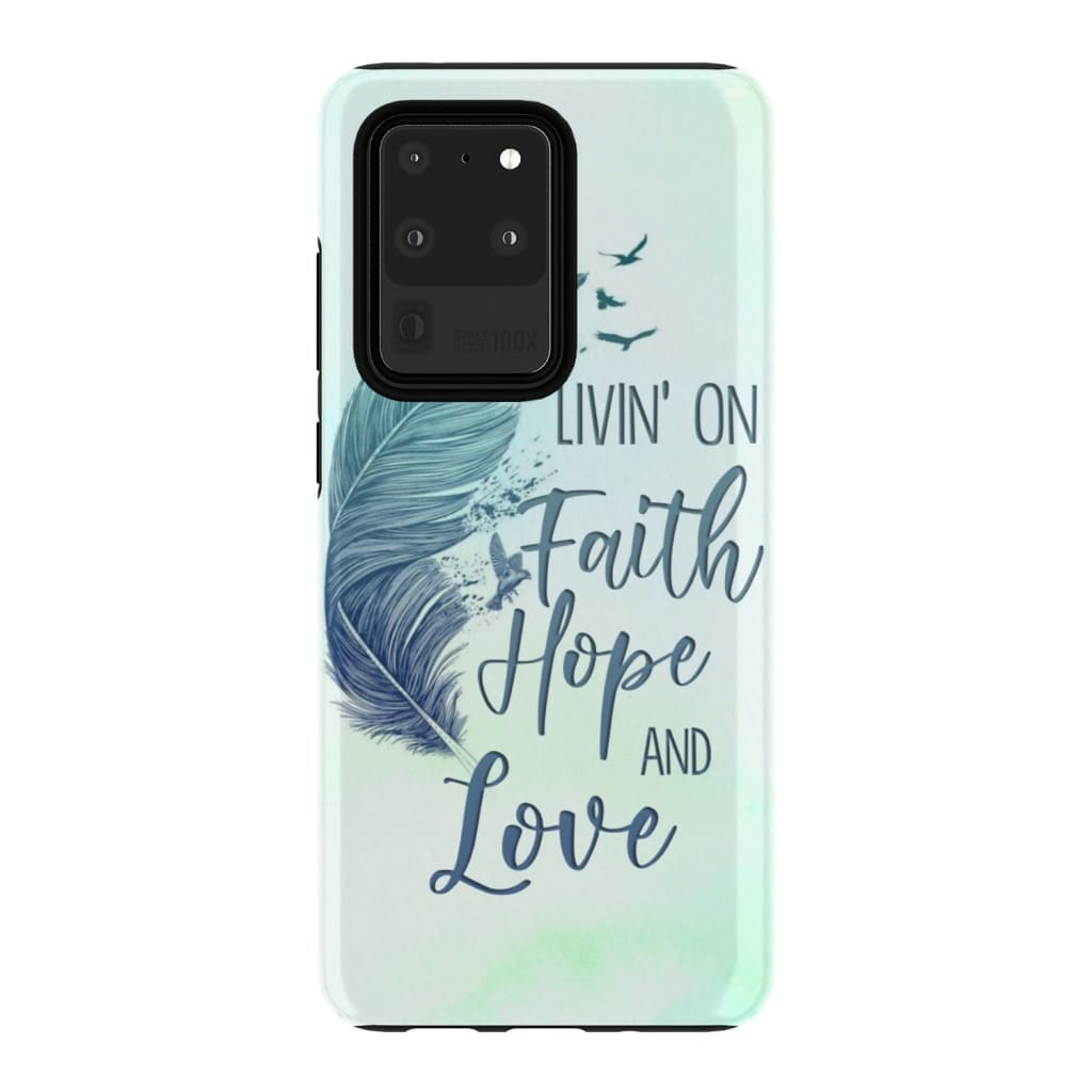 Living On Faith Hope And Love Christian Phone Case - Faith Phone Cases - Inspirational Bible Scripture iPhone Cases