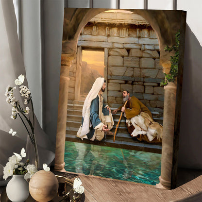 Living Water At Bethesda Canvas Wall Art - Christan Wall Decor