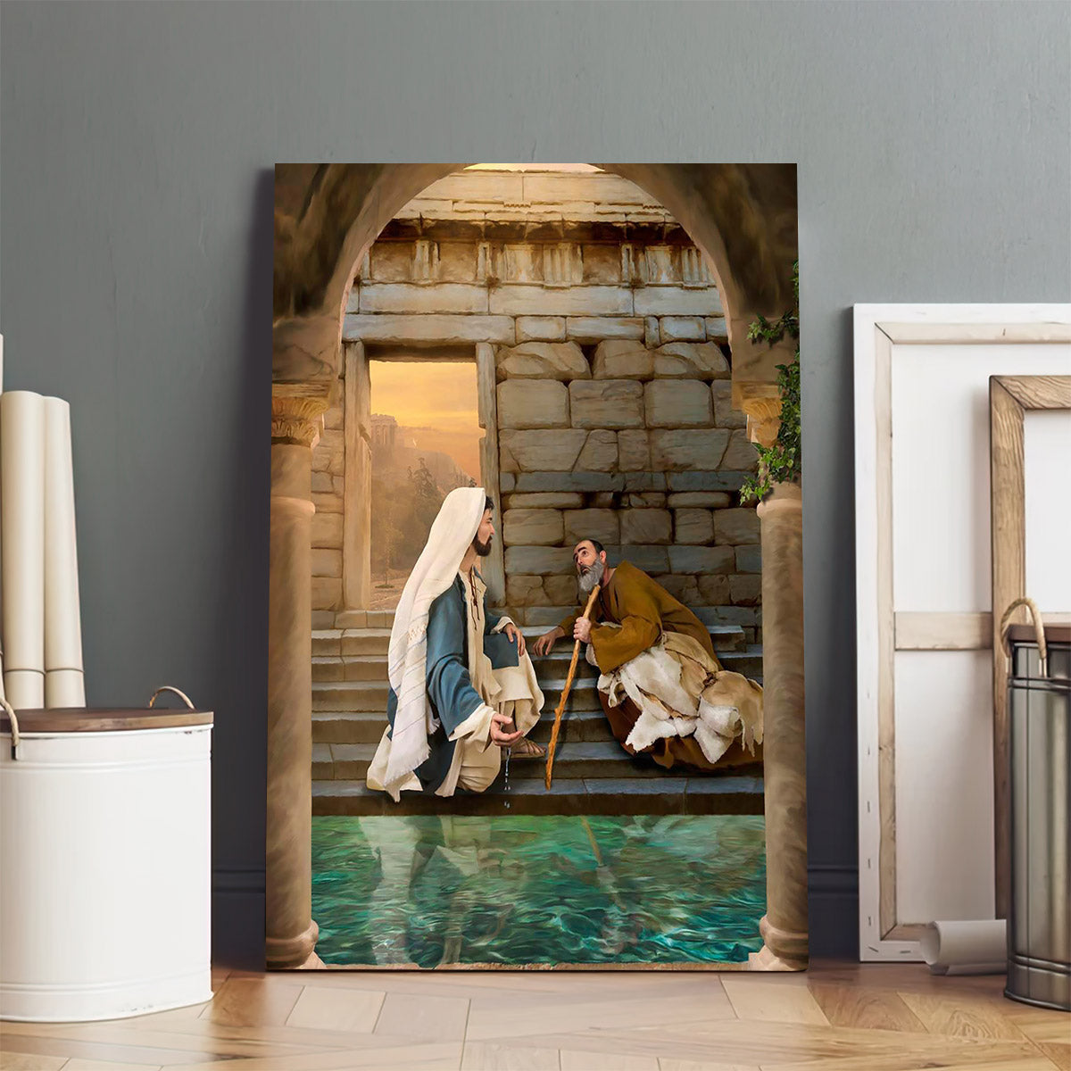 Living Water At Bethesda Canvas Wall Art - Christan Wall Decor