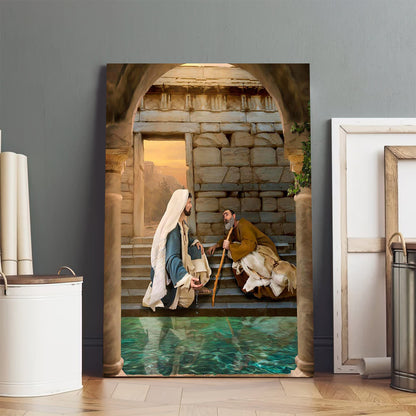 Living Water At Bethesda Canvas Wall Art - Christan Wall Decor