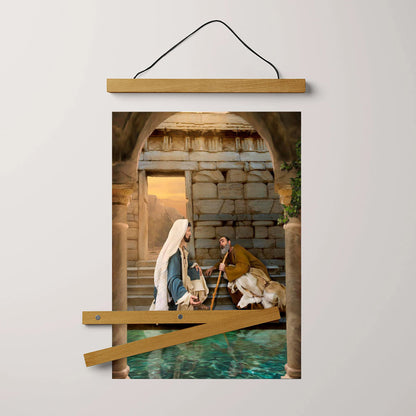 Living Water At Bethesda Hanging Canvas Wall Art - Christan Wall Decor - Religious Canvas