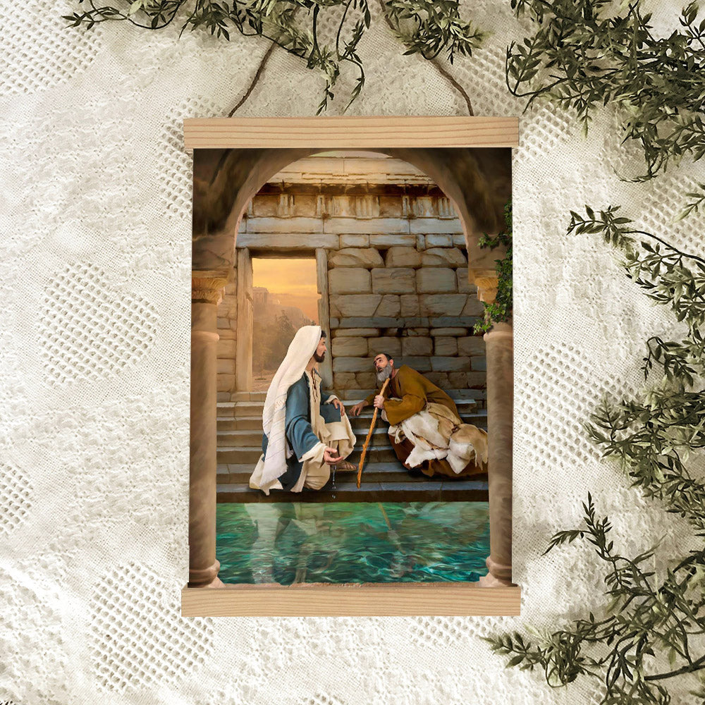 Living Water At Bethesda Hanging Canvas Wall Art - Christan Wall Decor - Religious Canvas