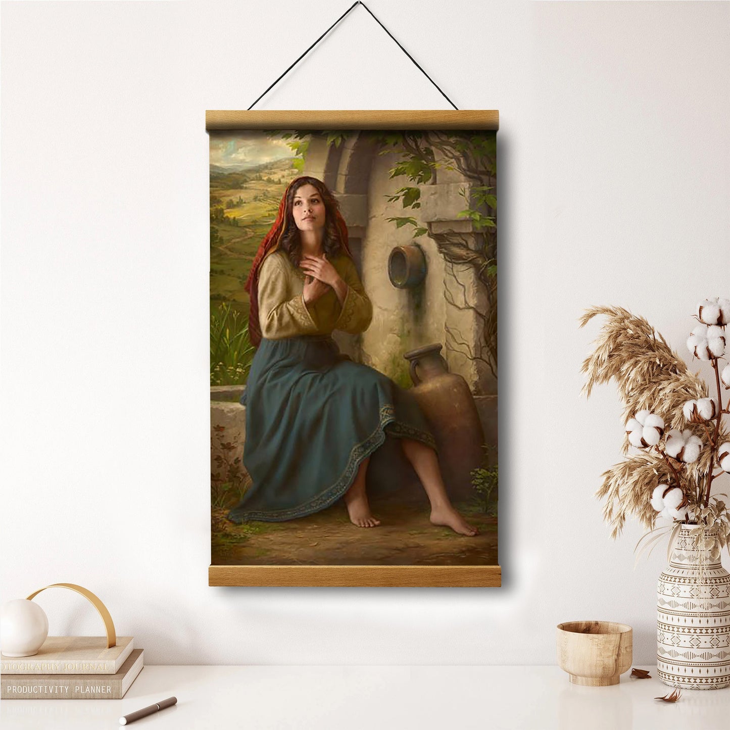 Living Water Hanging Canvas Wall Art - Gift For Mom - Religious Canvas