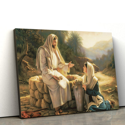 Living Water Minicard Canvas Wall Art - Jesus Christ Picture - Canvas Christian Wall Art