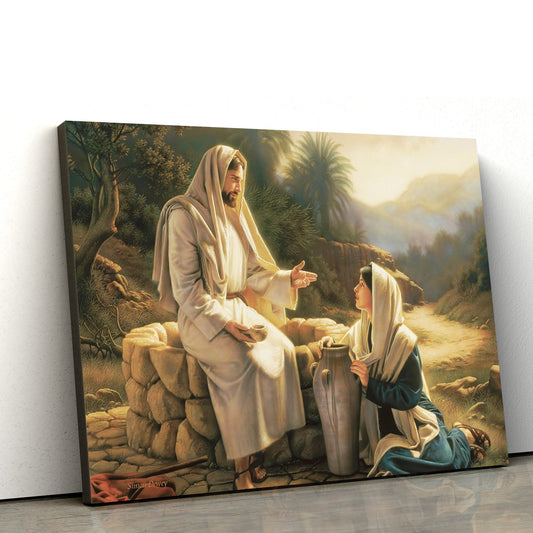 Living Water Minicard Canvas Wall Art - Jesus Christ Picture - Canvas Christian Wall Art