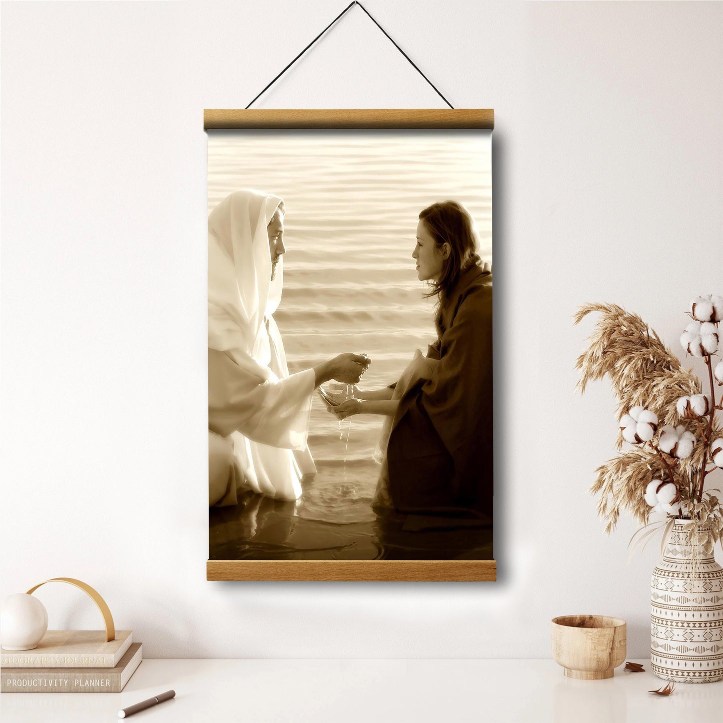 Living Waters Hanging Canvas Wall Art - Christan Wall Decor - Religious Canvas