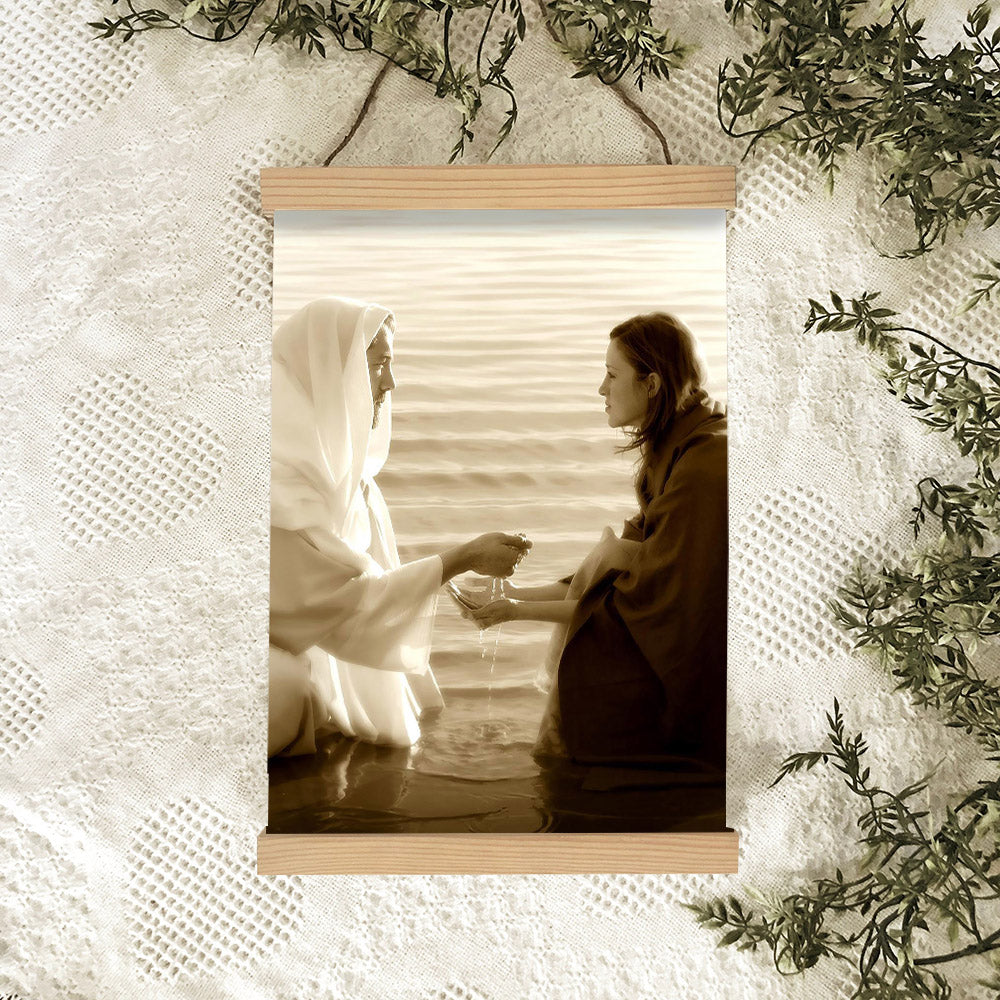 Living Waters Hanging Canvas Wall Art - Christan Wall Decor - Religious Canvas