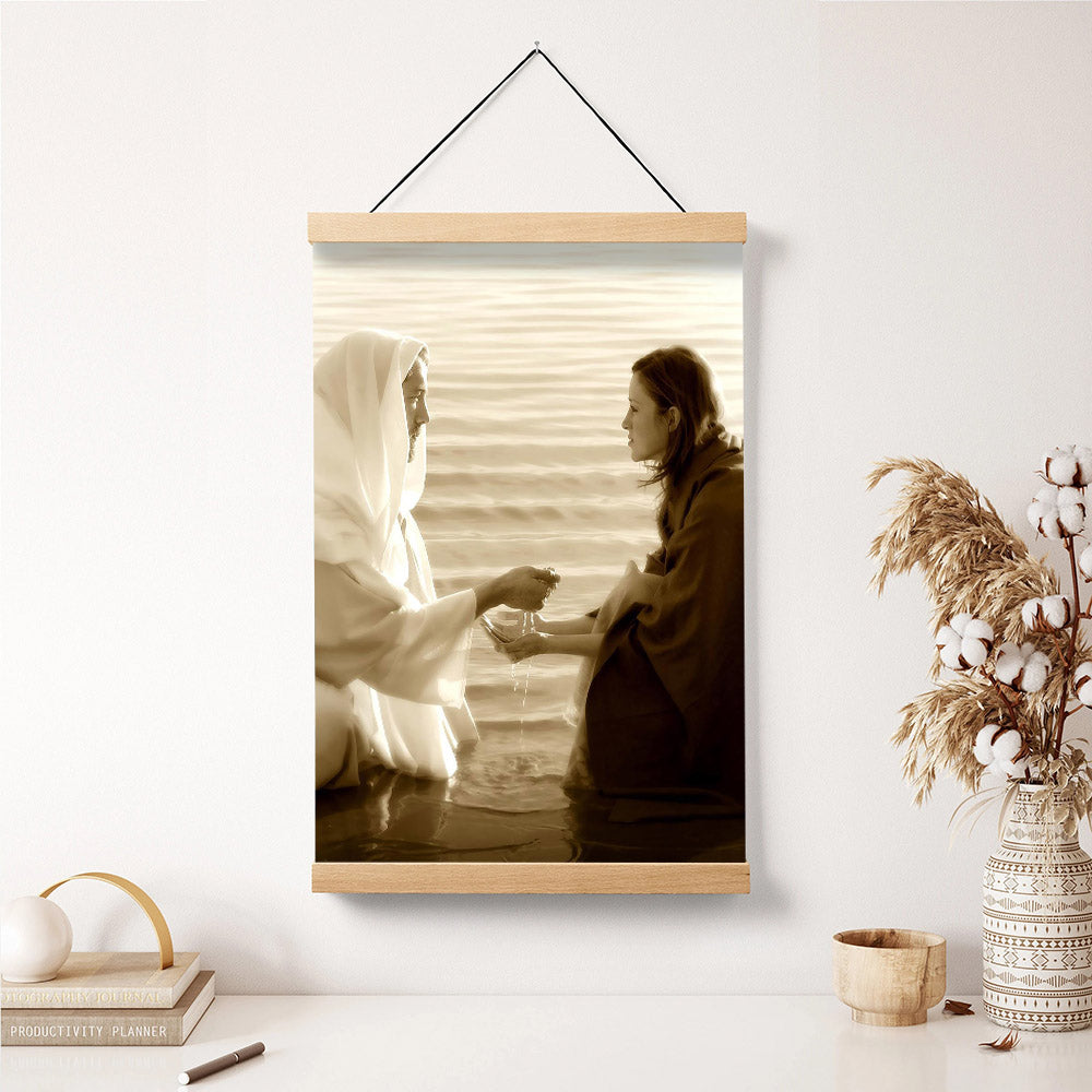 Living Waters Hanging Canvas Wall Art - Christan Wall Decor - Religious Canvas