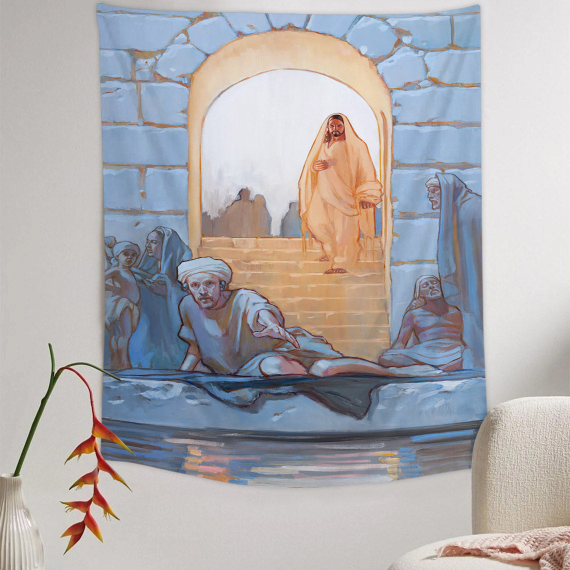 Living Waters Tapestry - Jesus Picture - Religious Tapestry - Christian Tapestry Wall Hangings