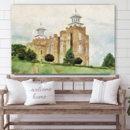 Logan Temple House Of Defense Canvas Wall Art - Jesus Christ Picture - Canvas Christian Wall Art