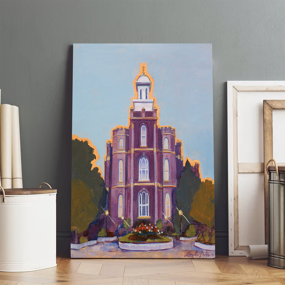 Logan Temple In The Rain Canvas Pictures - Jesus Canvas Art - Christian Wall Art