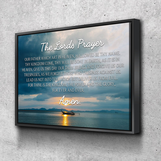 Lone Ship & The Lords Prayer Wall Art - Christian Canvas Wall Art