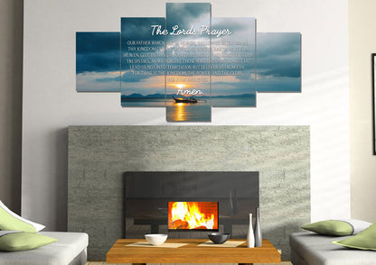 Lone Ship & The Lords Prayer Wall Art - Christian Canvas Wall Art