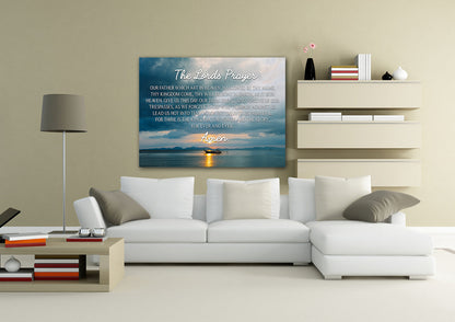 Lone Ship & The Lords Prayer Wall Art - Christian Canvas Wall Art