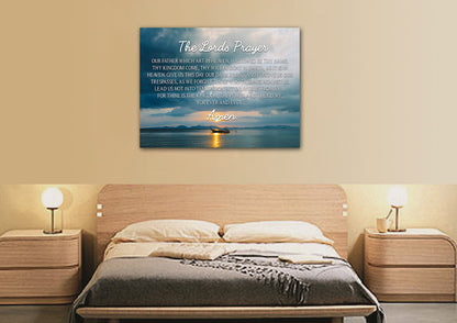 Lone Ship & The Lords Prayer Wall Art - Christian Canvas Wall Art