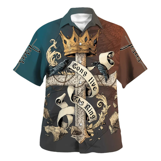 Long Live The King Hawaiian Shirt - Christian Hawaiian Shirt - Best Hawaiian Shirts