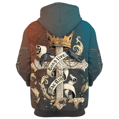 Long Live The King Hoodies - Men & Women Christian Hoodie - 3D Printed Hoodie