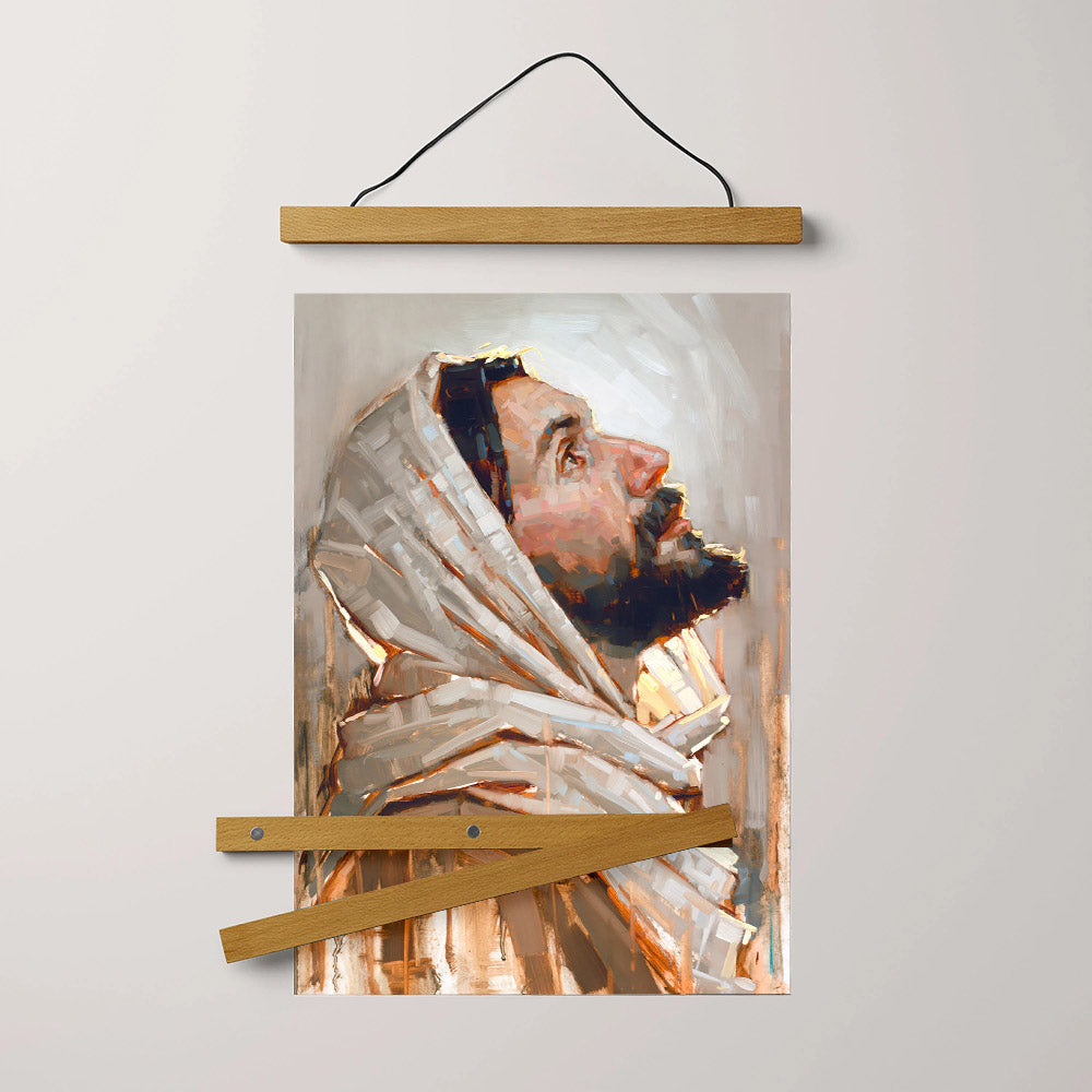 Look To God And Live Hanging Canvas Wall Art - Jesus Picture - Jesus Portrait Canvas - Religious Canvas