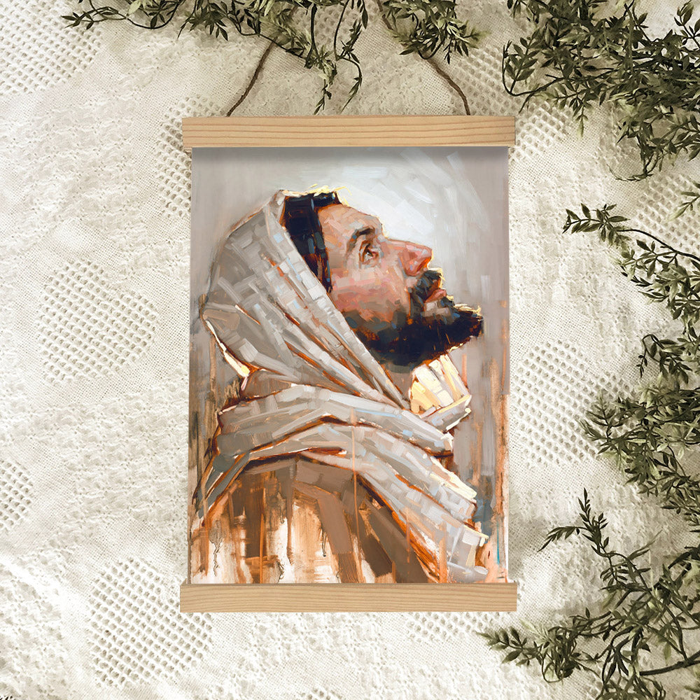 Look To God And Live Hanging Canvas Wall Art - Jesus Picture - Jesus Portrait Canvas - Religious Canvas