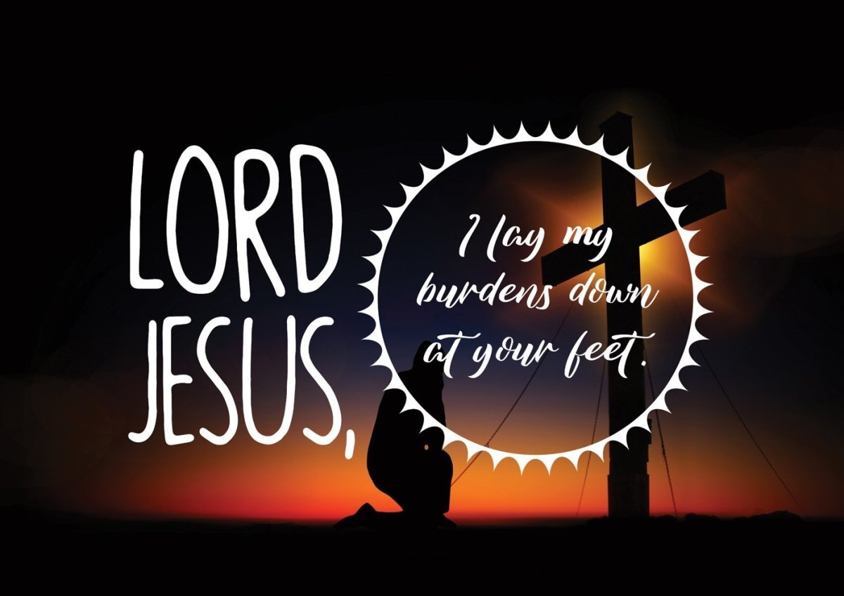 Lord Jesus, I Lay My Burdens Down At Your Feet Wall Art Canvas Print - Christian Canvas Wall Art